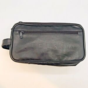 Stetson Double Zip Travel Bag Brown Toiletry Shaving Kit Zip Pocket Packable